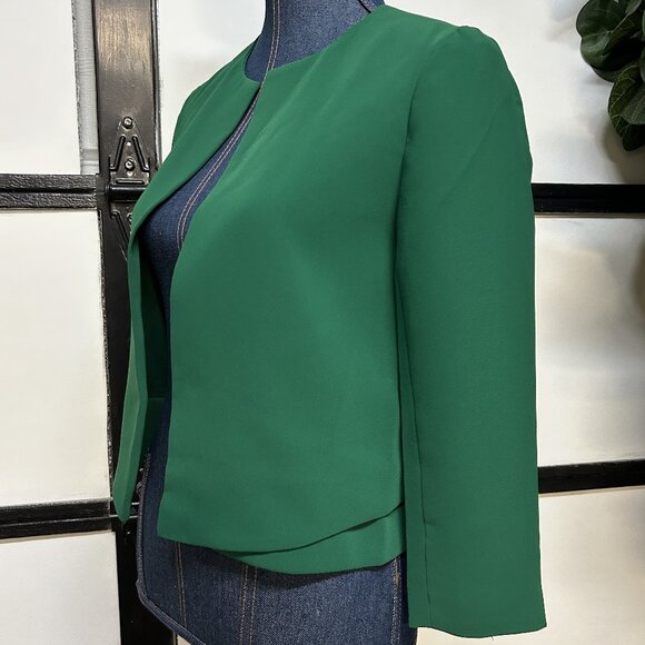 Armani Exchange Green Short Open Front Jacket, Size XS - Picture 5 of 9